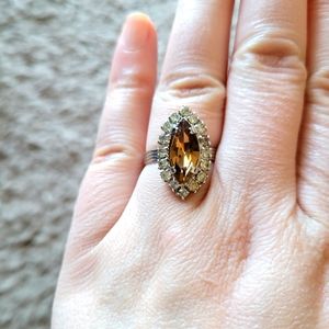 Vintage Adjustable Smokey Quartz Ring